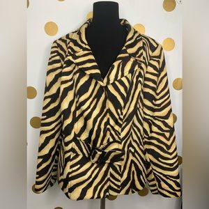 Liz Claiborne Animal Print Jacket Size: 18W